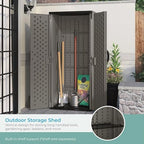 Suncast 22 Cu Ft, Vertical Storage Shed, Pad-Lockable Double Doors - Image 6