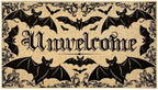 Unwelcome Halloween Doormat Outdoor Indoor Entrance Mat Black Bat Floor Mat by Lamkidle