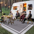 HappyTrends Outdoor Rug Portable Plastic Straw Camping Rugs - Image 3