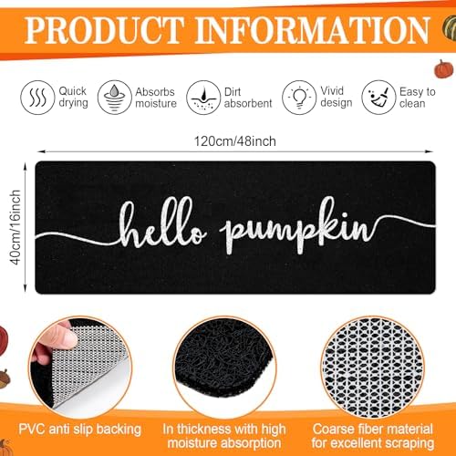 Hello Pumpkin 48''x16'' Long Doormat - Image 2