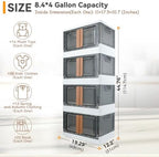 Storage Box, Plastic Cabinet, 8.4 Gallon Capacity, 4 Packs, Stackable - Image 2