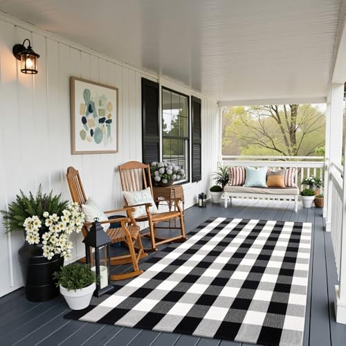 OLANLY Fall Door Mat, Buffalo Plaid Rug - Image 5