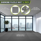 ProsourceFit Exercise Puzzle Mat ½-inch, EVA Interlocking Foam Floor Tiles - Image 2