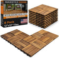 Majestick Goods 8-Pack Slat Acacia Wood Interlocking Deck Tiles by MajestickGoods