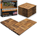 Majestick Goods 8-Pack Slat Acacia Wood Interlocking Deck Tiles by MajestickGoods