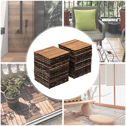 Wood Plastic Composite Patio Deck Tiles, 12”x12” Interlocking Decking Tiles - Image 2