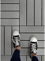 FloorPops Straight Groove Interlocking Deck Tiles, Light Grey - Image 6