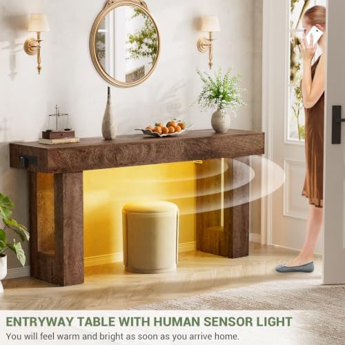 Unikito 63" Console Table with Sensor Light & AC Outlets with USB-C Ports - Image 3