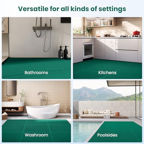 Jocoevol 12-Pcs Interlocking Tile, Indoor/Outdoor Drainage Interlocking Floor - Image 6