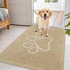 OLANLY Dog Door Mat for Muddy Paws 44x32, Paw Print Design Chenille Mud Mat by OLANLY
