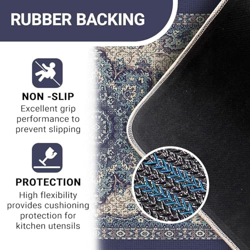 Boho Vintage Floral Kitchen Rugs Set of 2 - Image 4