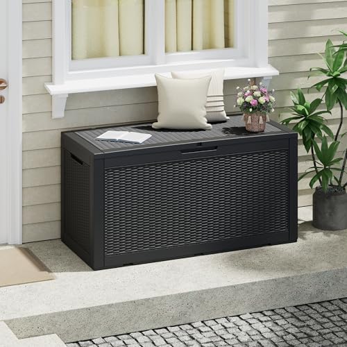 Outdoor Storage Box Waterproof, 100 Gallon Deck Box by WTFGO