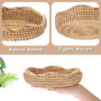 Hipiwe Round Key Basket Bowl for Entryway 7.3" Small Rattan Serving Tray - Image 4