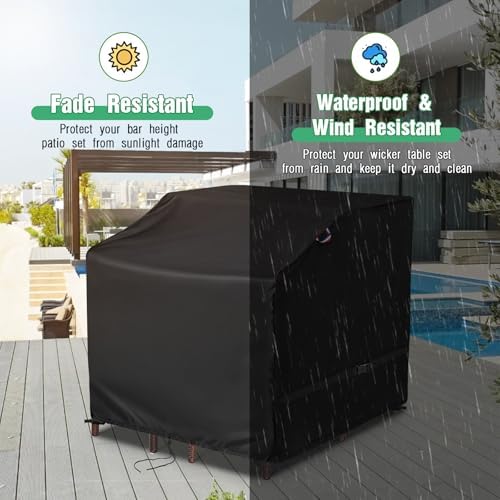 41" Outdoor Bar Cover for 3 Piece Patio Bar Set - Image 7