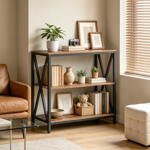 MAHANCRIS 31.5" Sofa Table, Industrial Console Table, 3-Tier Entryway Table - Image 7