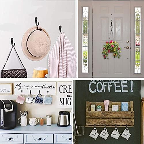 ZAYBOD 15 Pack Black Wall Hooks, Premium Zinc Alloy Coat Hook - Image 2
