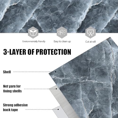 10PCS 12x12 Inch Peel and Stick Floor Tiles Grey Marble Stone Pattern Self - Image 5