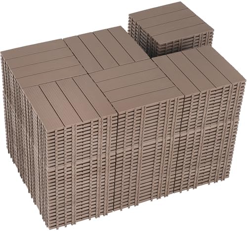 180 PCS Plastic Interlocking Deck Tiles by SkillMaid