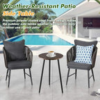 2-Pack Small Side Tables Outdoor Patio Round Accent Table Modern Indoor End - Image 5
