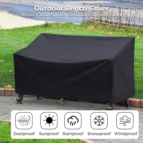 Outdoor Bench Cover, Heavy Duty 3 Seater Patio Bench Furniture Covers - Image 2