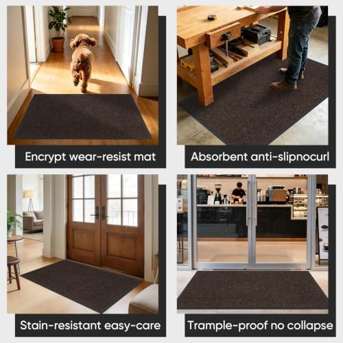 Commercial Door Mat 60"x48", Rubber Waterproof Front Floor Mat - Image 7