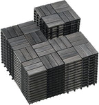 PrimeZone 54 PCS Solid Acacia Wood Interlocking Patio Deck Tiles Outdoor by PrimeZone