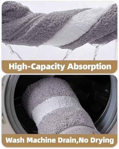 Color&Geometry Gray Bathroom Rugs 36x24, Extra Soft Absorbent Microfiber Bath - Image 6