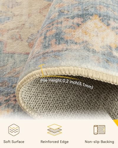RELEANY Washable Area Rug, Round 4ft - Image 3