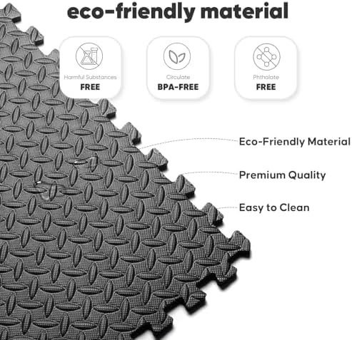 36 Pack 144 sqft Home Gym Mat, Puzzle Exercise Mat, EVA Interlocking Foam Floor - Image 3