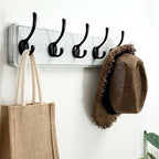 SKOLOO Rustic Coat Rack Wall Mount, 5 Hooks, 17 Inch, Solid Wood - Image 3