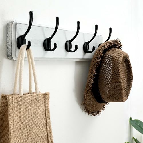 SKOLOO Rustic Coat Rack Wall Mount, 5 Hooks, 17 Inch, Solid Wood - Image 3