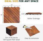 BEEFURNI Interlocking Acacia Wood Deck Tiles 12x12 - Image 6