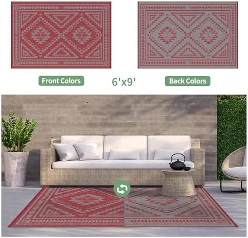 GENIMO Outdoor Rug, Waterproof Plastic Rugs - Image 4