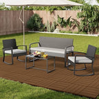 9 Pack Composite Interlocking Deck Tiles Outdoor, Grain Wood Color - Image 7