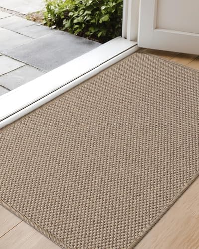 Color&Geometry Ultra-Thin Indoor Door Mat, Heather Dark Beige by COLORG