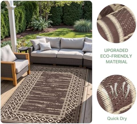 GENIMO Outdoor Rug, Waterproof Plastic Rugs - Image 6