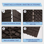 Domi Plastic Interlocking Deck Tiles, 9 Pieces One Pack, Dark Brown - Image 4