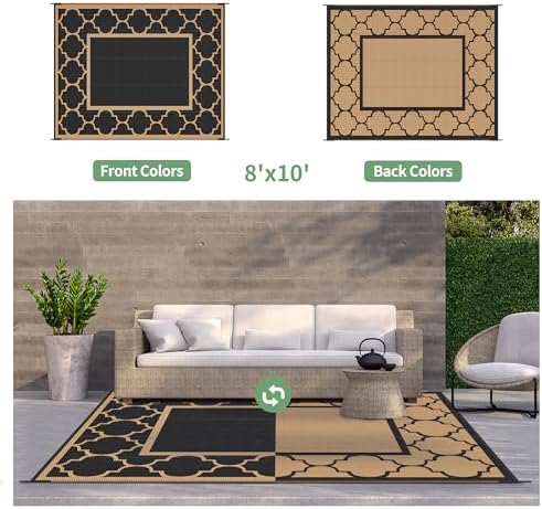 GENIMO Outdoor Rug, Waterproof Plastic Rugs - Image 4