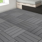 8.7 sq. ft DIY Wood-Plastic Composite Deck Tiles, Interlocking Outdoor Flooring - Image 2