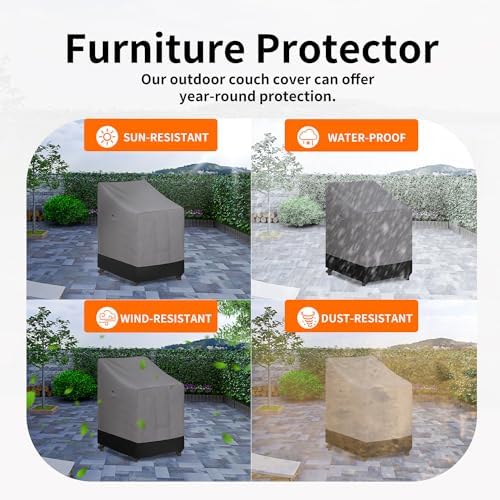 Easy-Going Outdoor Stackable Chair Cover, 2 Pack-28Wx36Dx47H inch - Image 5