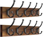 Optish 2 Pack Wooden Coat Rack Wall Mount, 16.1" Rustic Coat Hanger Hooks by Optish