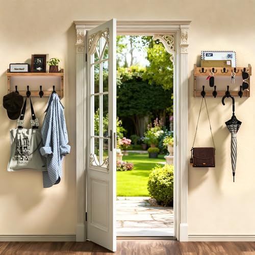 35'' Brown Coat Rack Wall Mount - Image 4