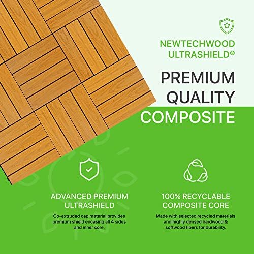 NewTechWood UltraShield Naturale 1 ft. x 1 ft. Composite Deck Tiles - Image 2
