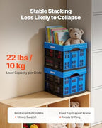 VEVOR Plastic Collapsible Storage Bins, 25L 3 Packs, Stackable Folding Storage - Image 2