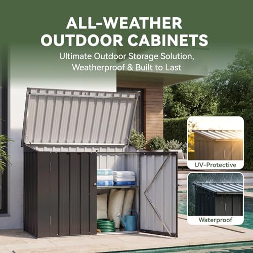 Aoxun Outdoor Storage Cabinet 20Cu.Ft Metal Storage Shed - Image 5