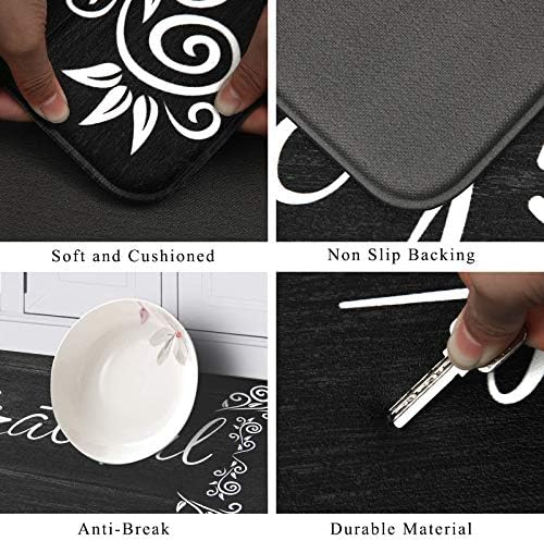 HEBE Anti Fatigue Kitchen Mat Set of 2 Non Slip Cushioned Kitchen Mats - Image 2