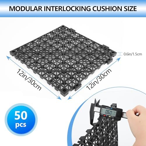 FAHKNS 50 Pack Interlocking Drainage Tiles, PVC Floor - Image 6