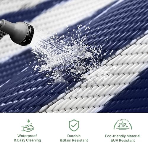 GENIMO Outdoor Rug, Waterproof Plastic Rugs 10'x14' - Image 6