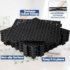 12Pcs Drainage Interlocking Floor Tiles 11.8" x 11.8", Modular Interlocking - Image 3