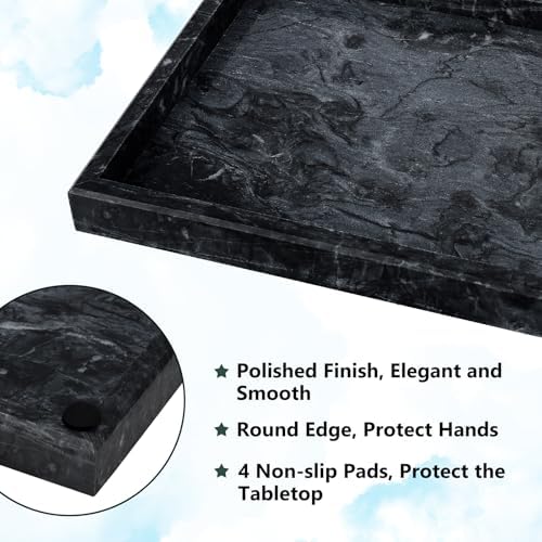 Real Natural Marble Tray for Bathroom, Kitchen Counter & Desktop - Image 3